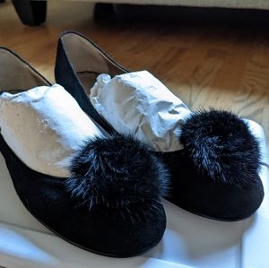 Vintage suede and fur shoes